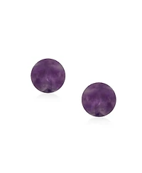 Bling Jewelry 8MM Natural Stone Round Bead Ball Stud Earrings .925 Sterling Silver
