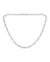Bling Jewelry Flat Figaro Link 5MM Necklace & Bracelet Set Black Gold Tone Stainless Steel