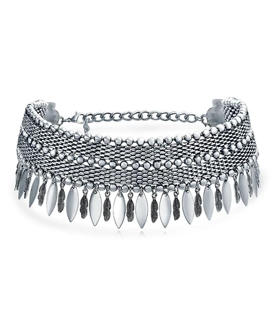 Bling Jewelry Native American Style Feather Choker Necklace Bohemian Boho Western Jewelry