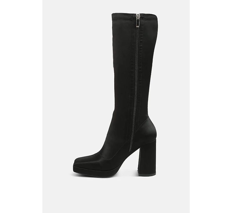 Presto Womens Stretchable Satin Long Boot
