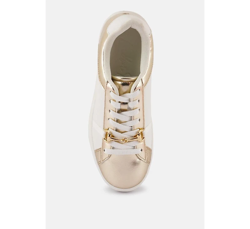 Women Nemo Contrasting Metallic Faux Leather Sneakers