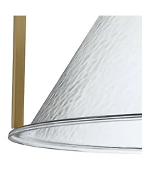 Possini Euro Design Ellsmere 15" Modern Flush-Mount Ceiling Light Fixture Kitchen Foyer Hallway Warm Brass Finish Hammered Glass