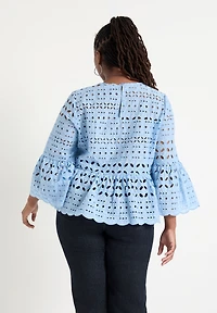 June + Vie Women's Flounce Peplum Top