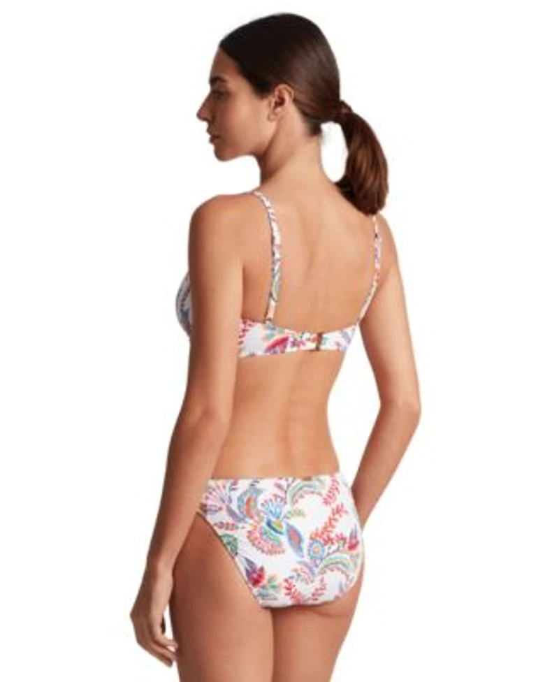 Lauren Ralph Lauren Womens Printed Twist Front Underwire Bikini Top Twist Side Hipster Bikini Bottoms