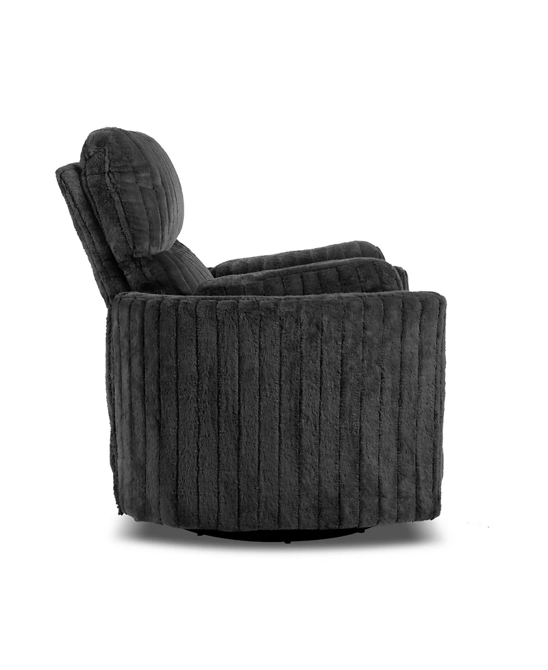 Furniture of America 41" Jorvien Modern Chenille Power Swivel Glider Recliner with Pillows