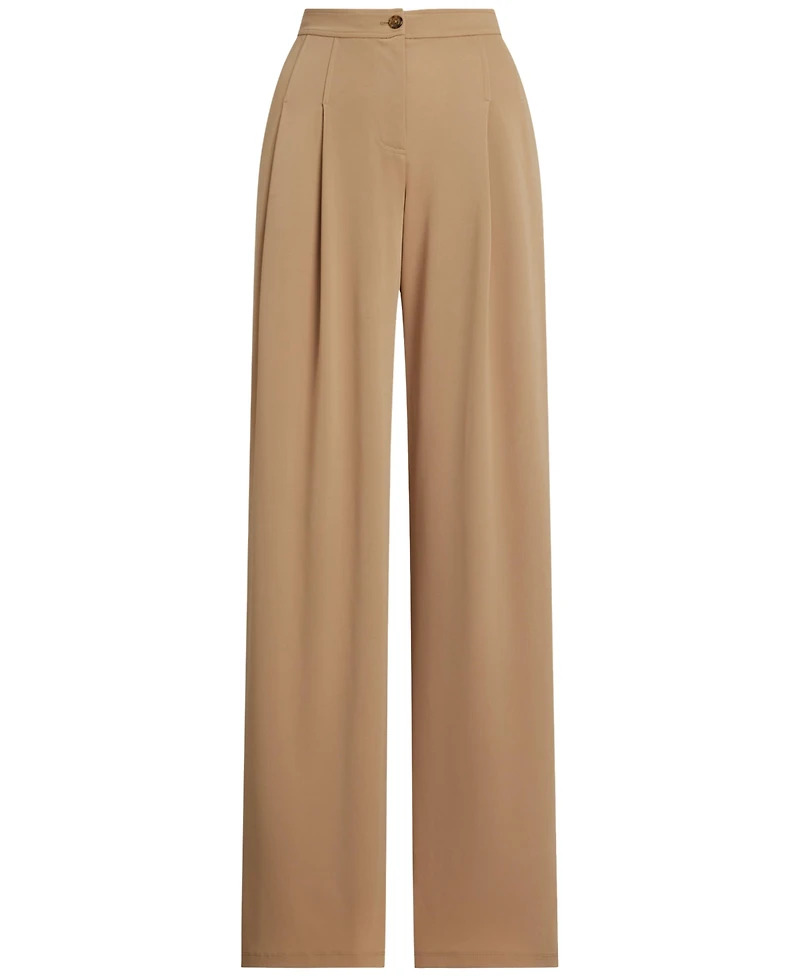Lauren Ralph Women's Pleated Stretch Jersey Wide-Leg Pants, Regular & Petite
