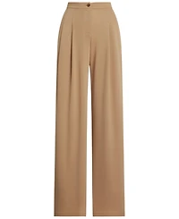 Lauren Ralph Women's Pleated Stretch Jersey Wide-Leg Pants, Regular & Petite