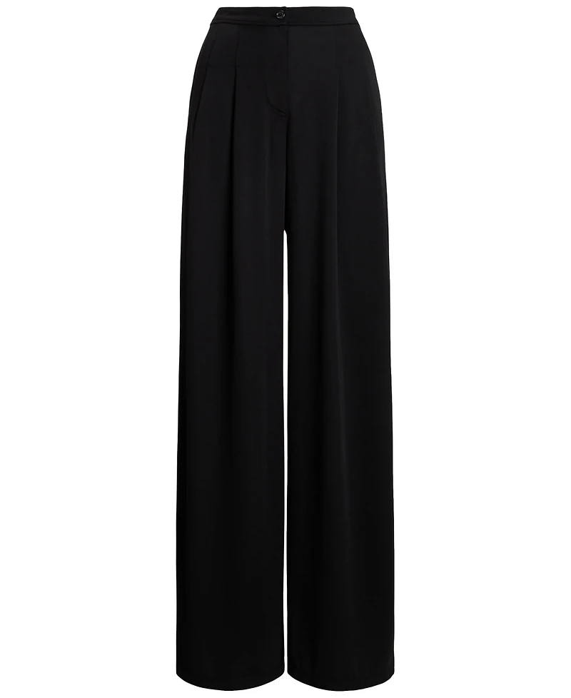 Lauren Ralph Women's Pleated Stretch Jersey Wide-Leg Pants, Regular & Petite