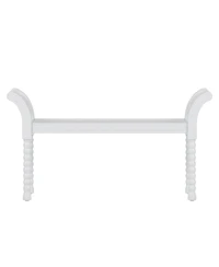Streamdale Elegant Retro Style Bench with Turned Legs, Bed End Bench for Bedroom or Living Room Decor, White