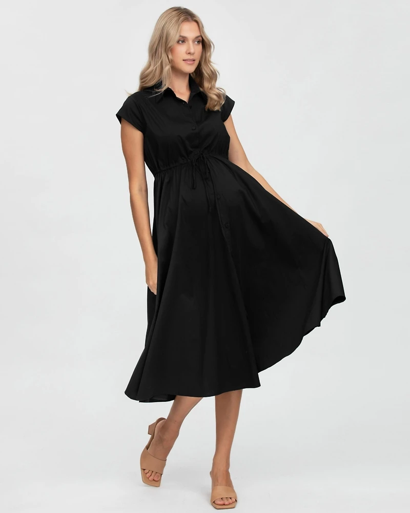 Maternity soft Cotten adjustable drawstring celeste