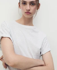 Mango Women's Short-Sleeved Cotton T-Shirt