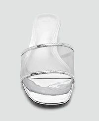 Mango Women's Mesh Strap Kitten Sandals