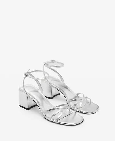 Mango Women's Crossed Strap Heeled Sandals