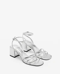 Mango Women's Crossed Strap Heeled Sandals