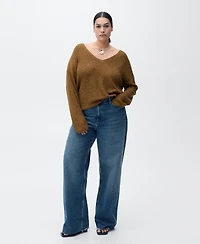 Mango Women's V-Neck Knit Sweater