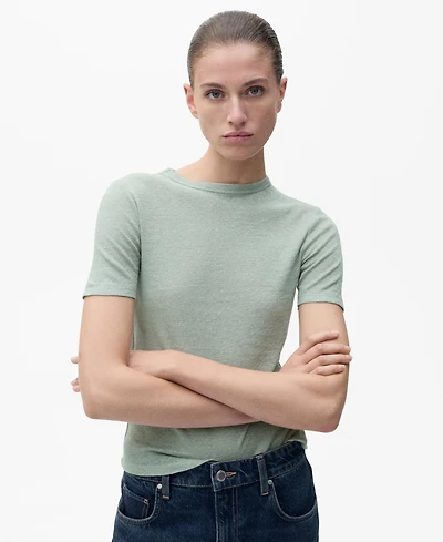 Mango Women's Short-Sleeved Linen T-Shirt