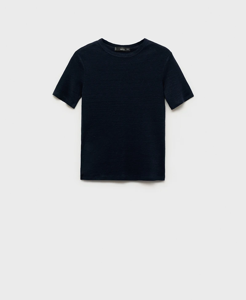 Mango Women's Short-Sleeved Linen T-Shirt