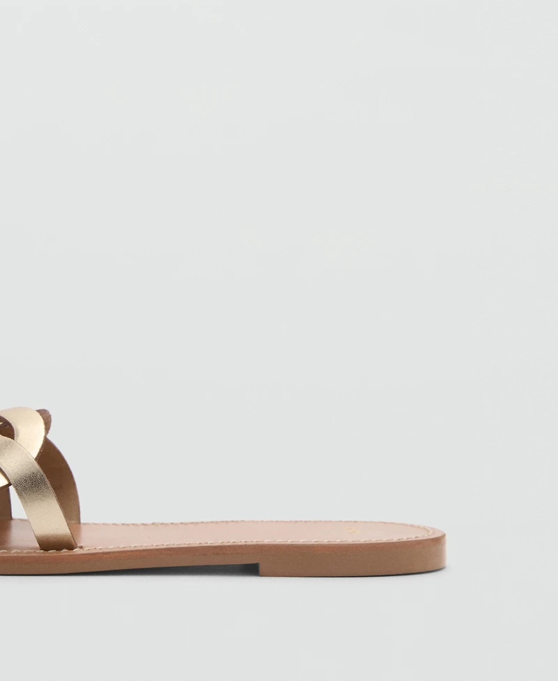 Mango Women's Intertwined Strap Leather Sandals