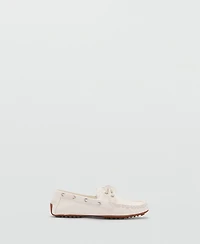 Mango Women's Laces Leather Boat Shoes