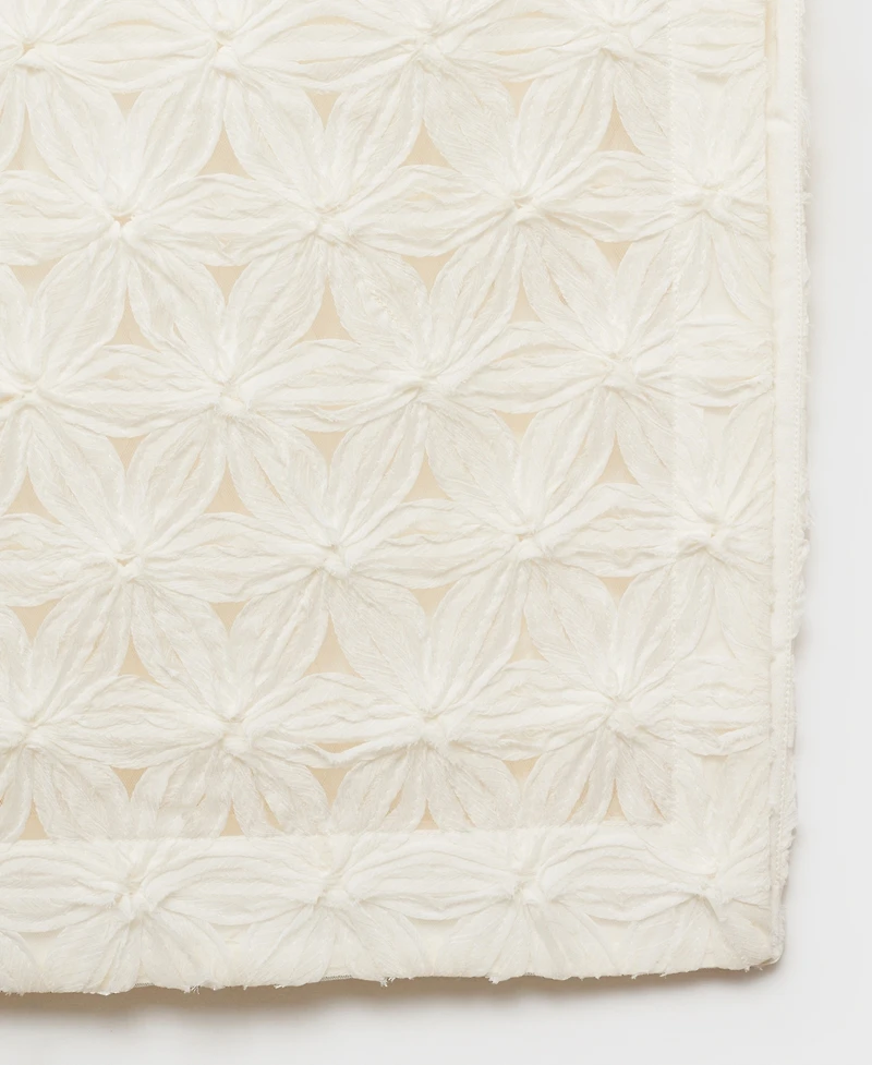 Mango Women's Openwork Textured Floral Skirt