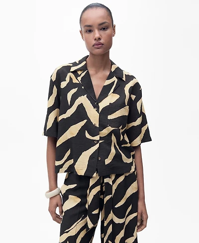 Mango Women's Printed Short-Sleeved Shirt