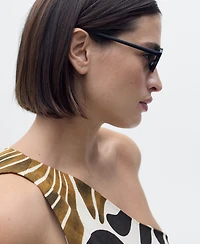 Mango Women's Abstract Leaf Print Dress