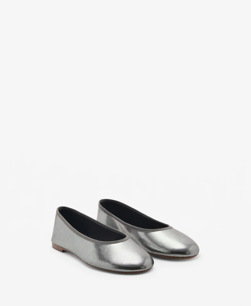 Mango Women's Metallic Ballet Flats