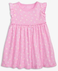 First Impressions Baby Girls Simple Floral-Print Flutter-Sleeve Dress, Exclusively at Macy's