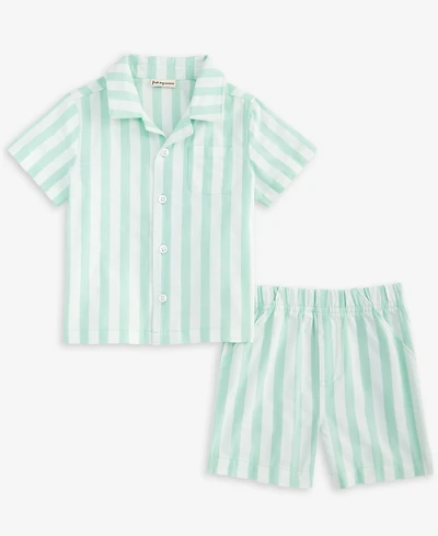 First Impressions Baby Boys Cotton Striped Shirt & Shorts, 2 Piece Set, Exclusively at Macy's