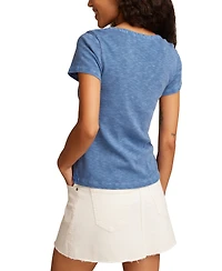Lucky Brand Women's Cotton Cutwork Henley Tee