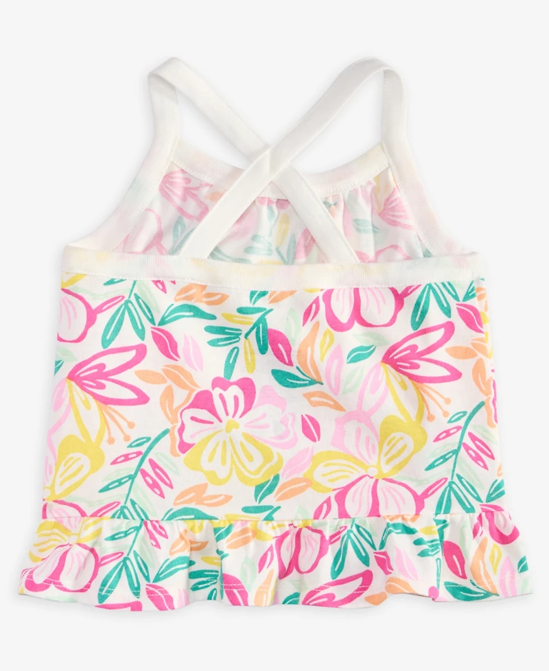 First Impressions Baby Girls Modern Tropical-Print Peplum Tank Top, Exclusively at Macy's