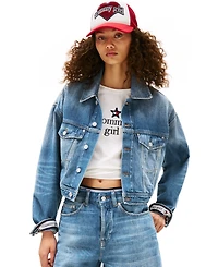 Tommy Girl Women's Oversized Cropped Trucker Jacket