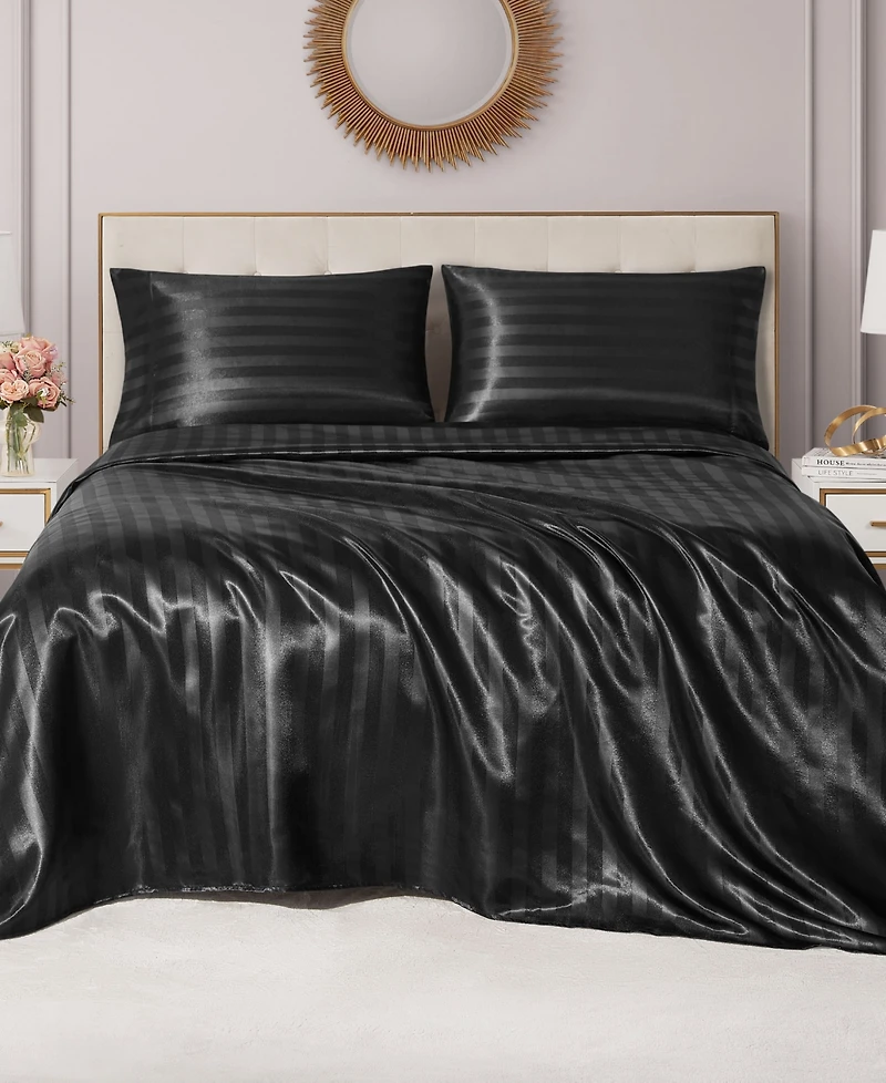 Juicy Couture Satin Damask 4-Pc. Sheet Set, King