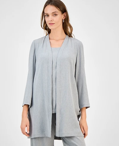 Kasper Women's 3/4-Sleeve Open-Front Cardigan