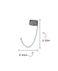 Bling Jewelry Set of 2 Boho Bali Ear Cuff Cartilage Vine Scroll Wrap Earrings Oxidixed Silver