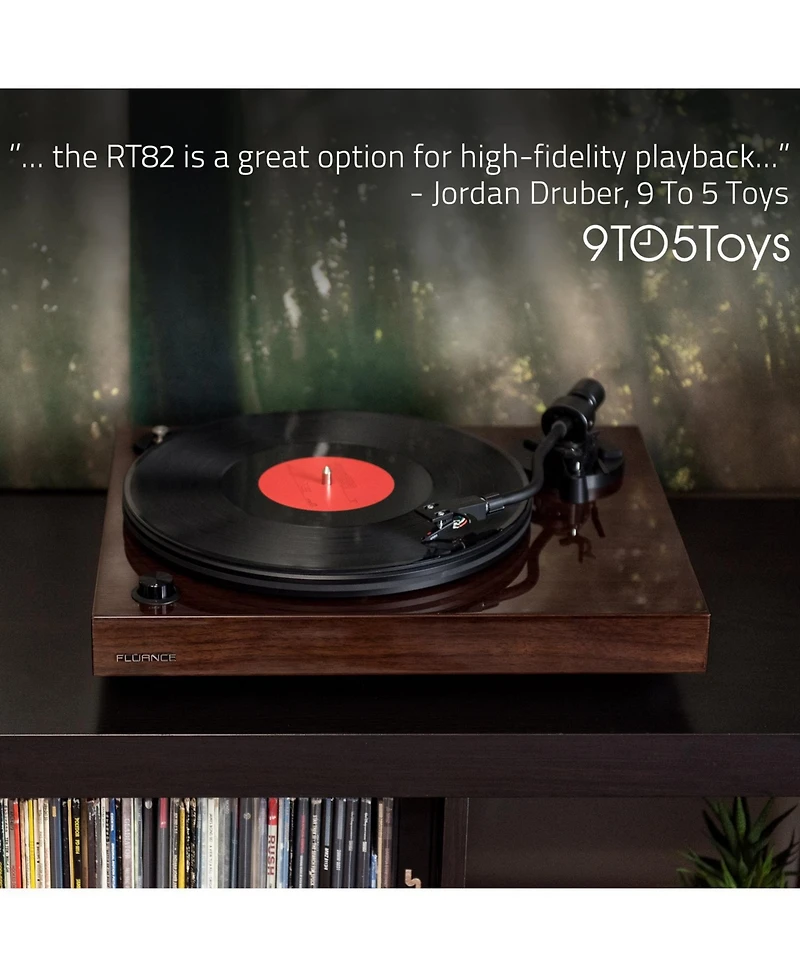 Fluance Reference RT82 High Fidelity Vinyl Turntable with PA10 Phono Preamp and Ai61 Powered 6.5" Bookshelf Speakers, Ortofon OM10 Cartridge, 120