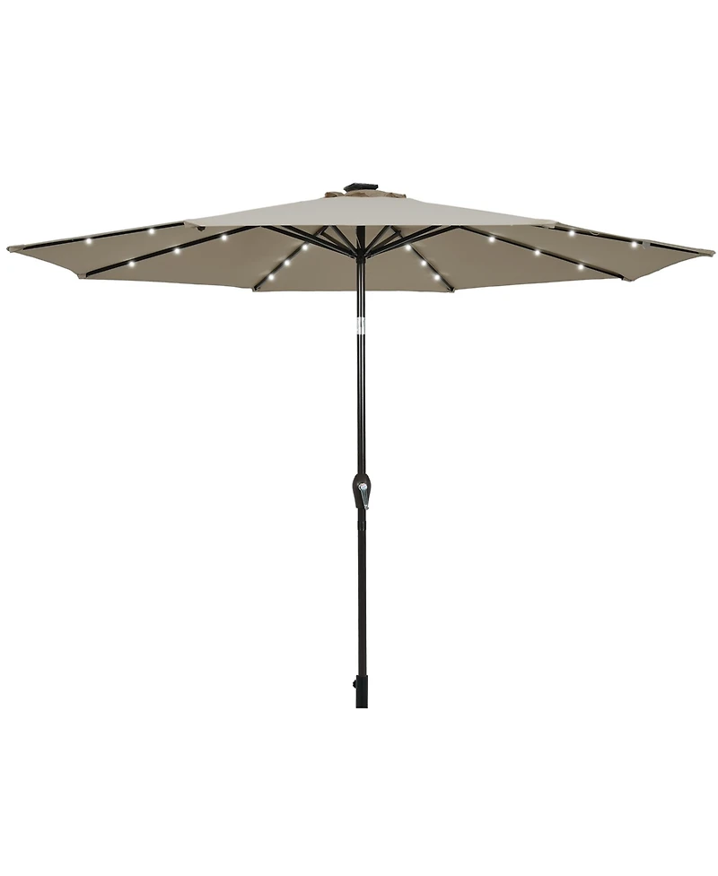 Gymax ft Patio Table Market Umbrella Yard Outdoor w/ Solar Led Lights