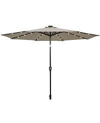 Gymax ft Patio Table Market Umbrella Yard Outdoor w/ Solar Led Lights