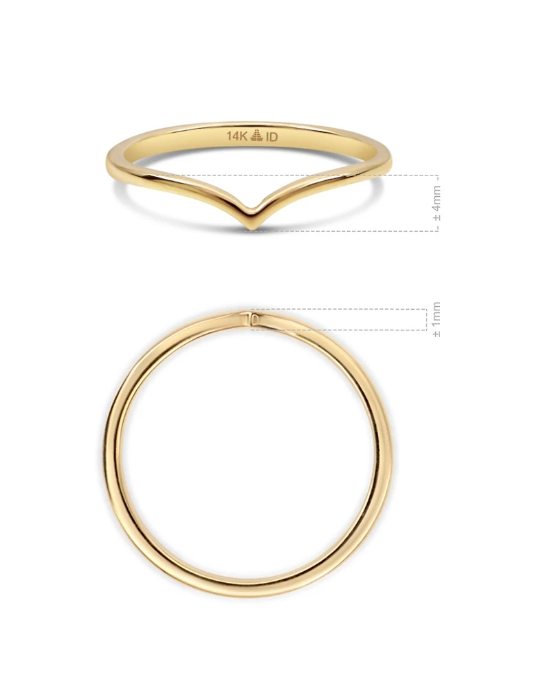 Devata Wishbone Ring in 14K Gold, Size 8, approx. 1.5 grams