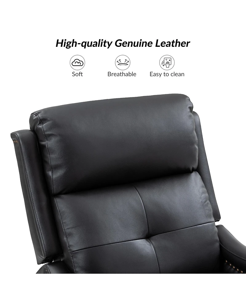 Susana Genuine Leather Swivel Rocker Recliner