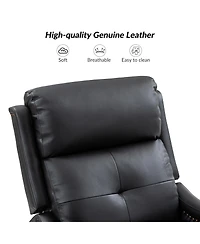 Susana Genuine Leather Swivel Rocker Recliner