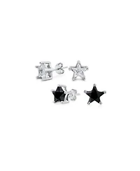 Bling Jewelry Clear Celestial Usa Cz Star Stud Earrings Sterling