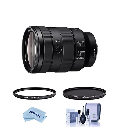 Sony Fe 24-105mm f/4 G Oss Lens for Sony E, Bundle with Hoya Nxt Plus 77mm Uv+Cpl Filter Kit, Cleaning Kit, Microfiber Cloth