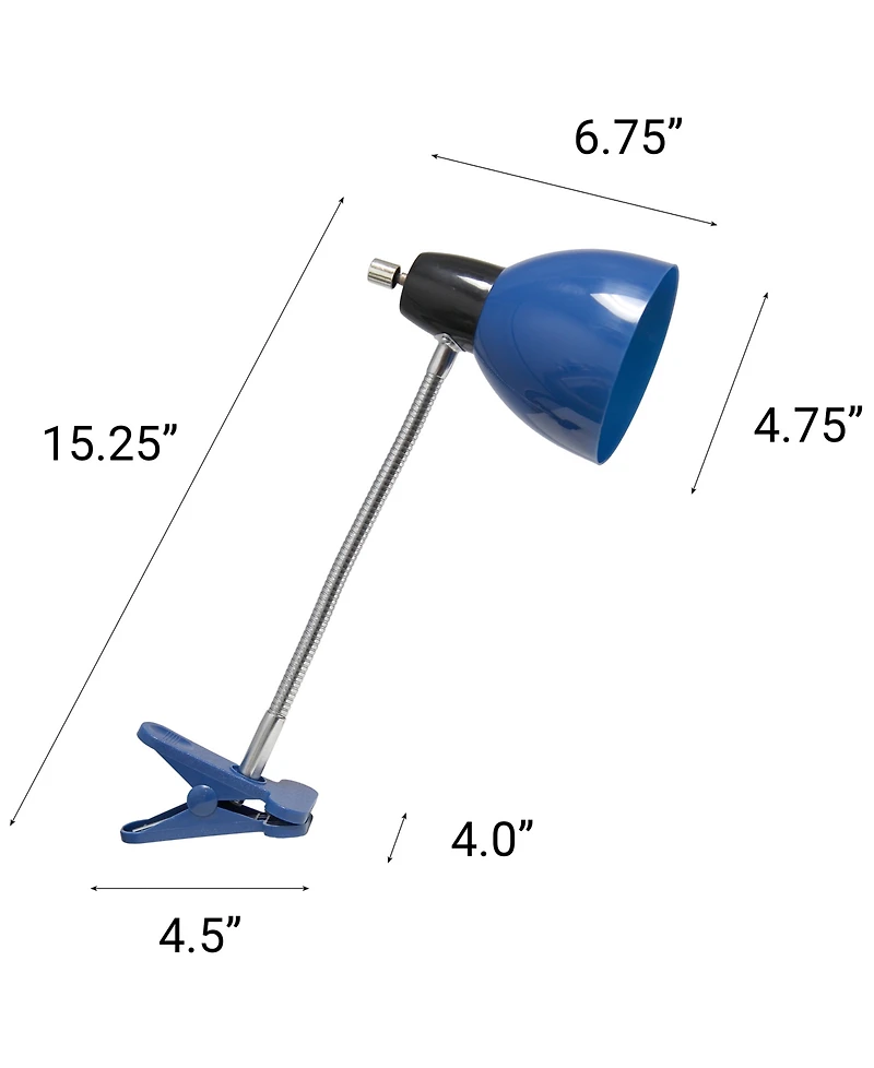Creekwood Home 15.25" Plastic Basic Clip On Reading Light