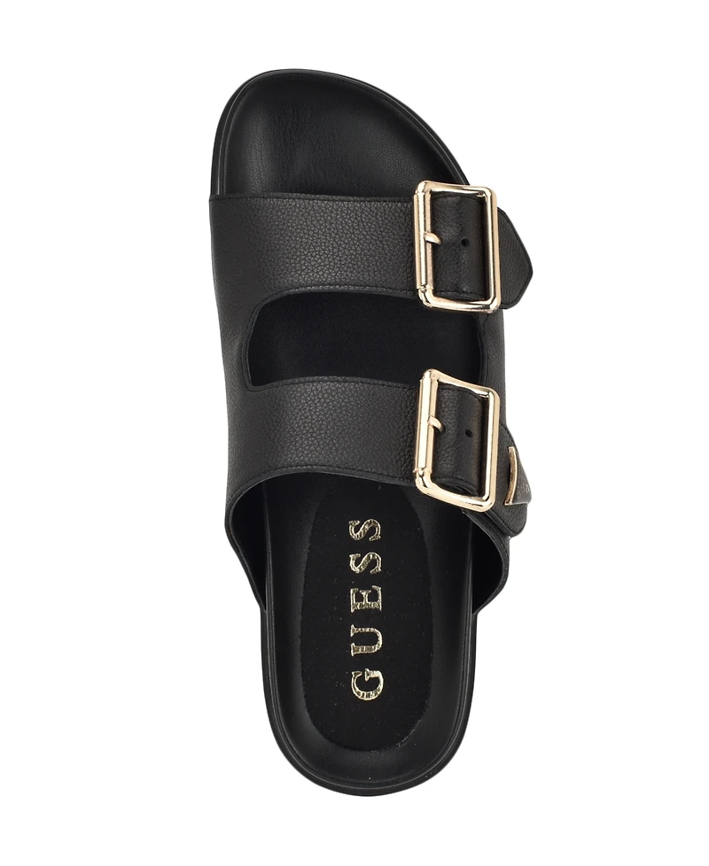 Guess Women's Fasten Double-Buckle Footbed Sandals