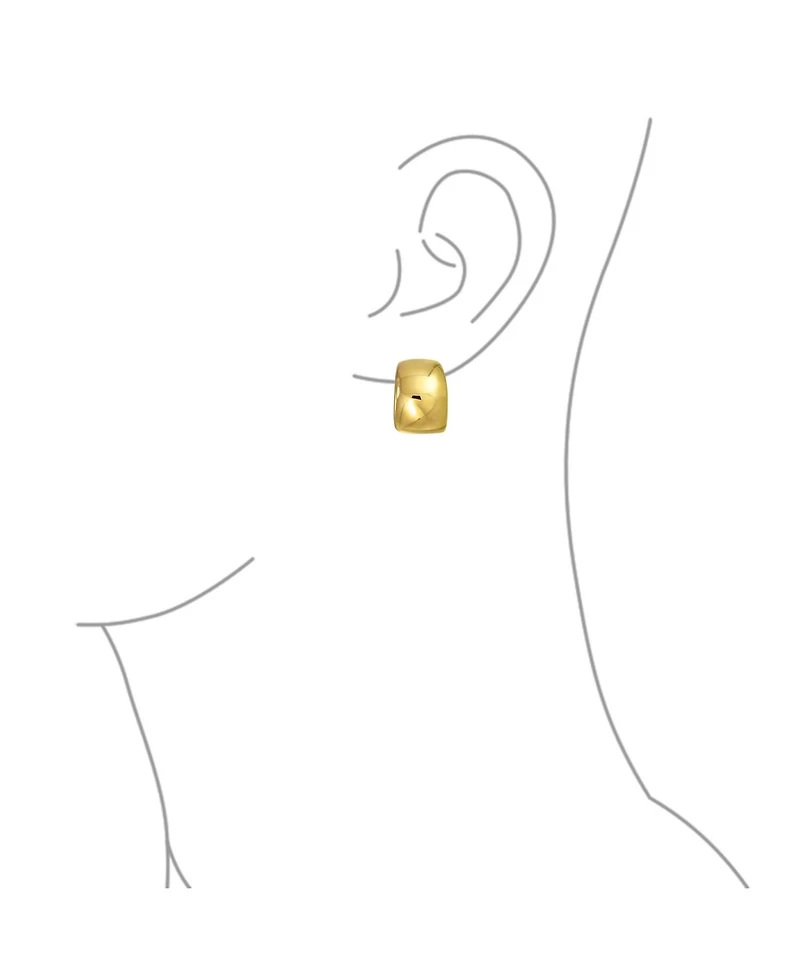 Bling Jewelry Set of 2 Huggie Shrimp Half Hoop Clip-On Earrings for Non-Pierced Gold Plated