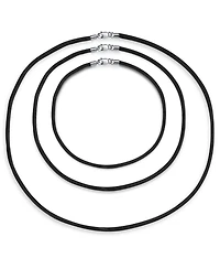 Bling Jewelry Set of 3 Satin Silk Cord Necklaces with Sterling Silver Clasp