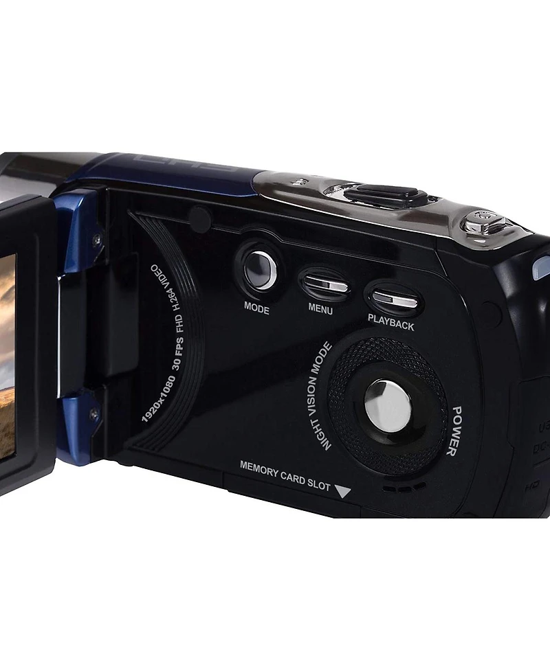 Minolta MN88NV Full Hd 24MP 3" Touchscreen Night Vision Camcorder, Blue