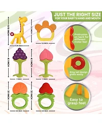 Sperric Baby Teether Toys for Babies 0-6 Months, Newborn Infant Baby Teethers Freezer Safe Silicone Baby Teether Toys, Frozen Teething Toys for Babies