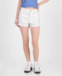 Tinseltown Juniors' Lace-Trimmed Mom Shorts